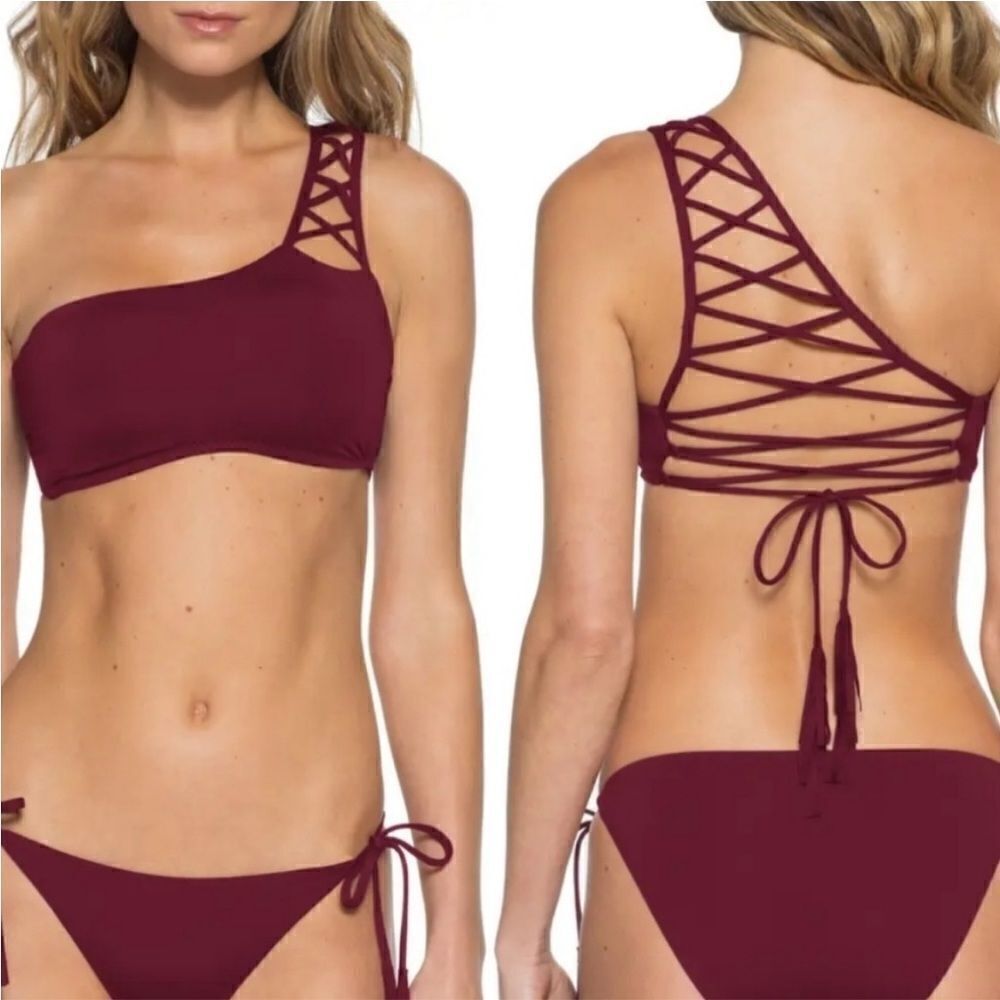 NEW BECCA Dakota Asymmetrical Bikini Top Small